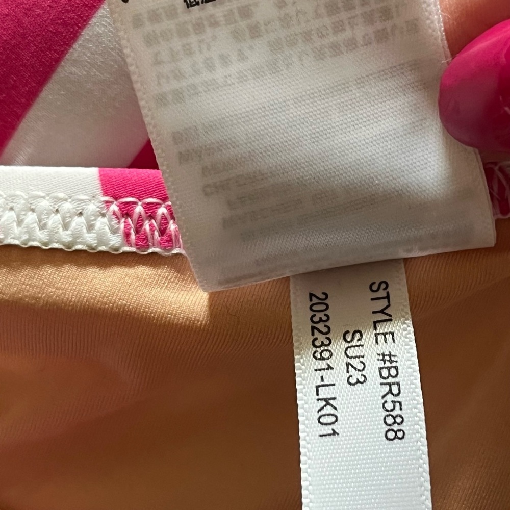 J.Crew Pink White Stripe Bikini Top 3X Plus Size Knot Front Swimwear NWT - Picture 6 of 7
